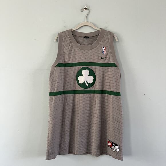 Nike Rewind Boston Celtics NBA Paul Pierce 34 Swingman Gray Basketball Jersey - Picture 1 of 4